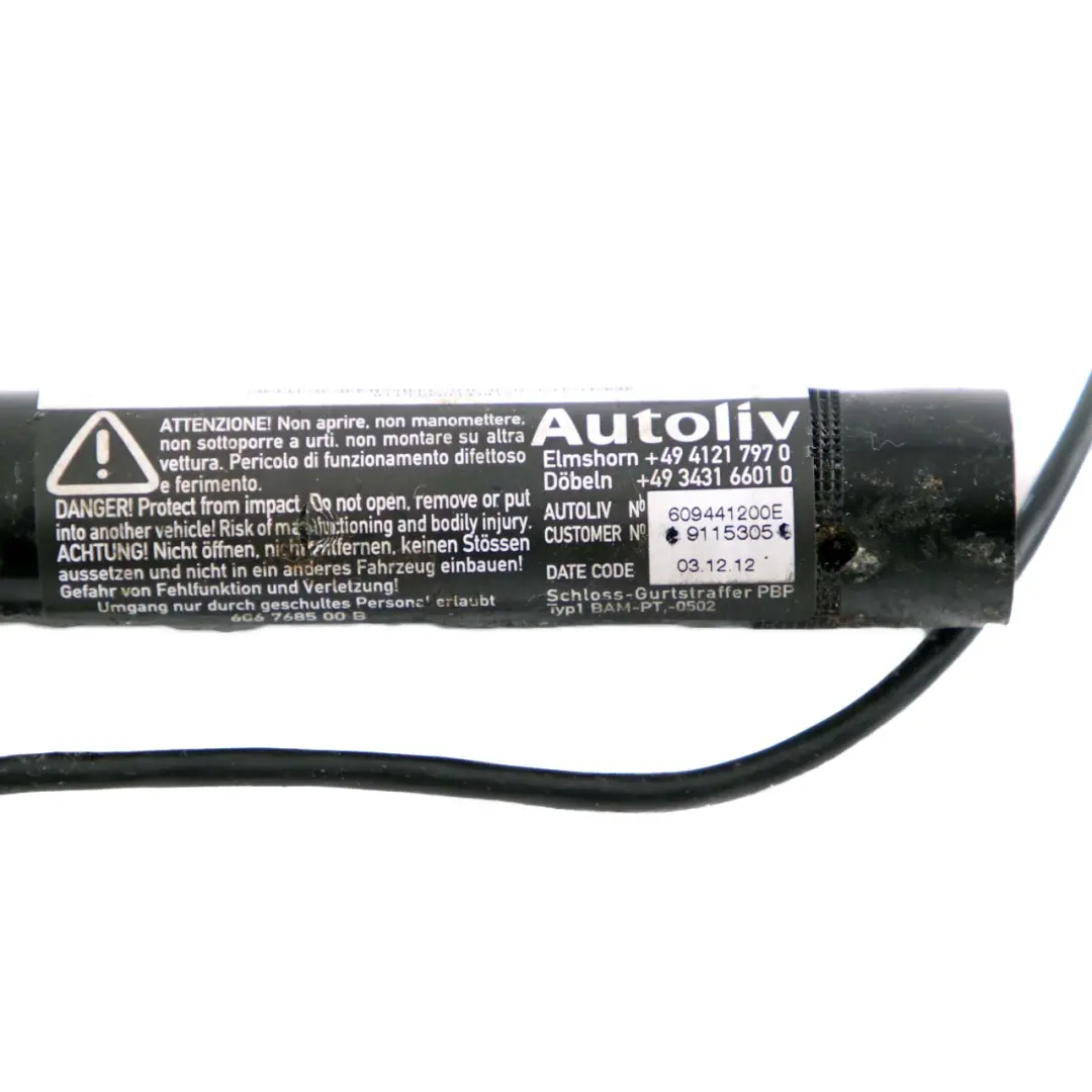 BMW F10 F11 Tensor Cinturón Seguridad Hebilla Inferior Delantero Izquierdo - SKU 9115305 - Número de pieza 9115305