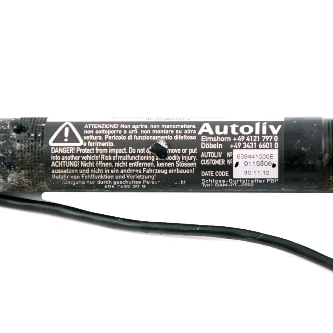  Tensor Del Cinturón BMW F10 F11 Hebilla Inferior Delantera Derecha - SKU 9115306 - Número de pieza 9115306