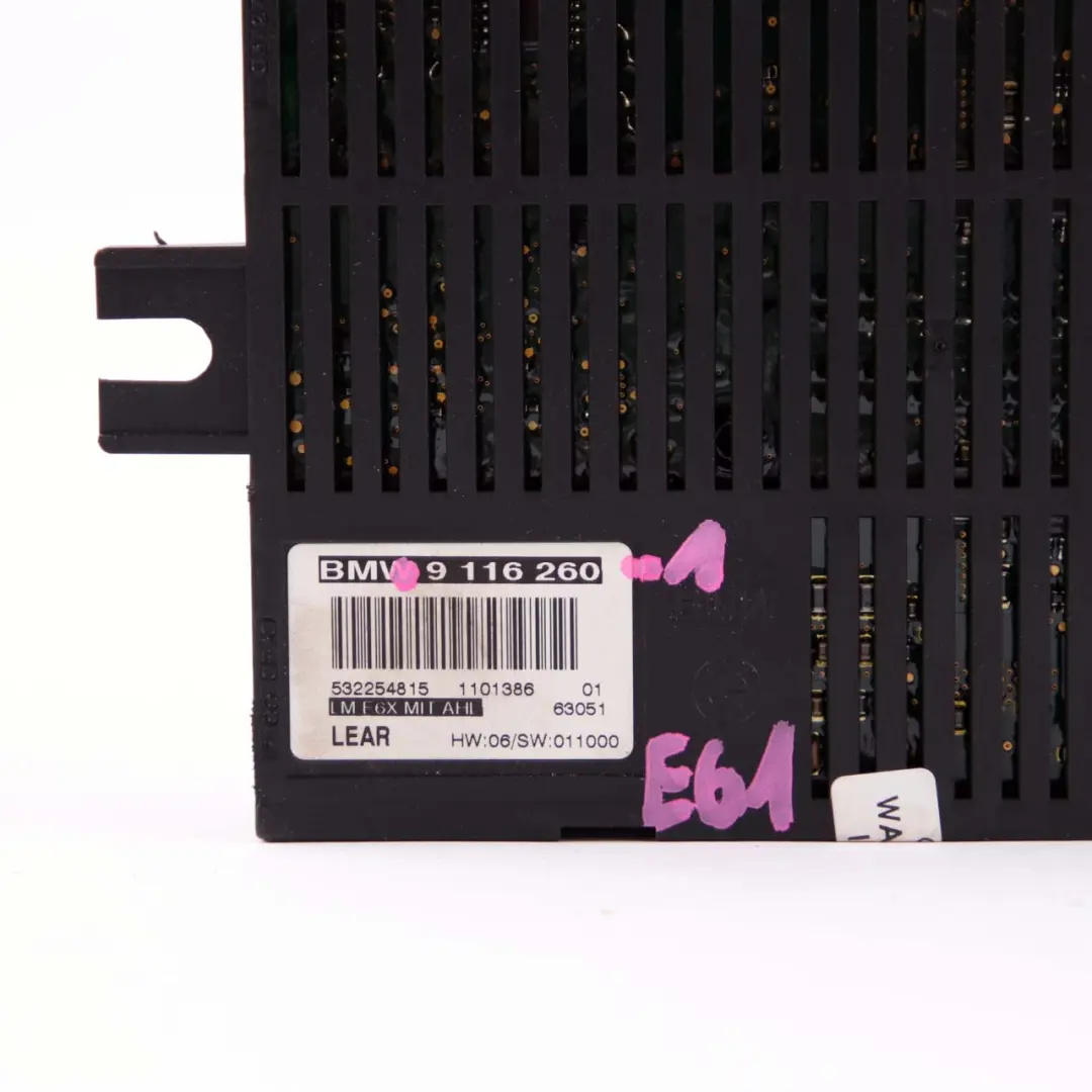 Light Control Module Unit Lear LM F6X Lear to BMW E60 with Part number 9116260 BMW E60 Light Control Module Unit Lear LM F6X Lear - SKU 9116260-1 - Part number 9116260