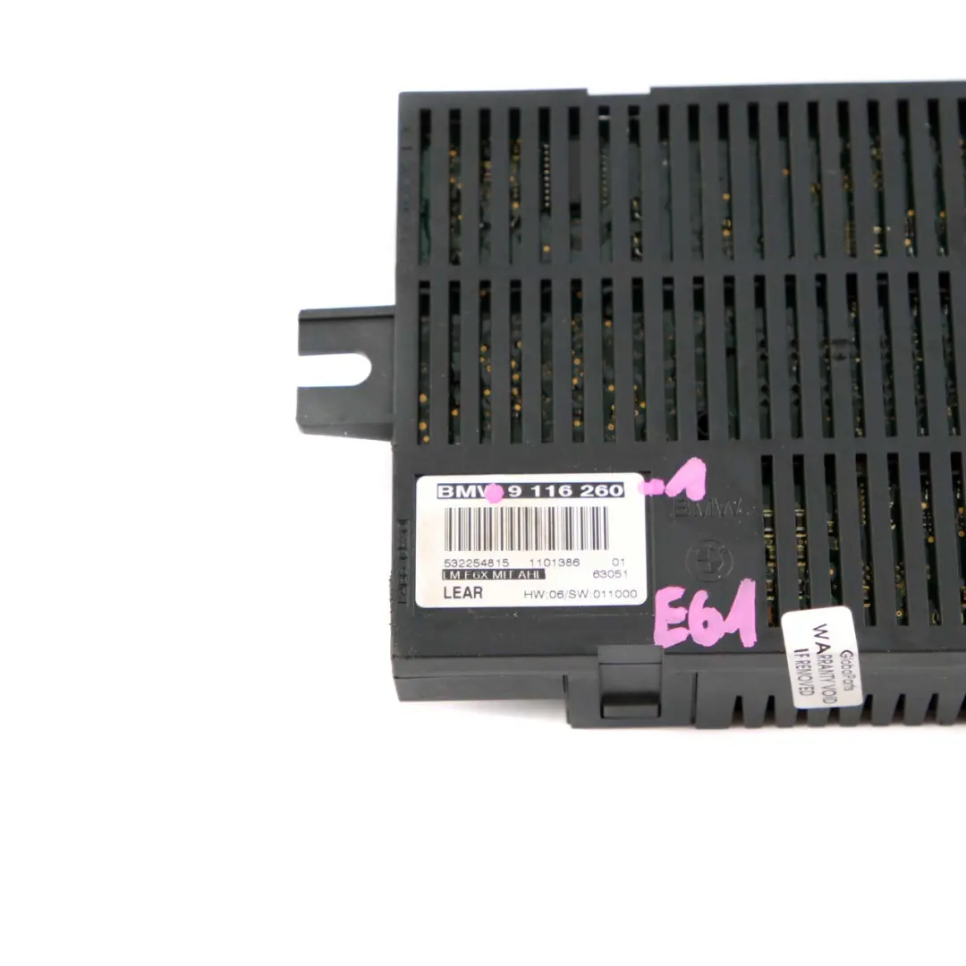 BMW E60 Light Control Module Unit Lear LM F6X Lear - SKU 9116260-1 - Part number 9116260