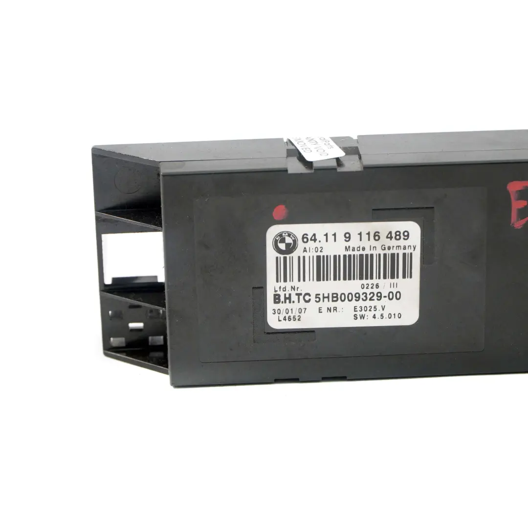 Tercera Fila Asiento A / C Unidad De Control Climatico Modulo para BMW X5 E70 con número de pieza 9116489 BMW X5 E70 Tercera Fila Asiento A / C Unidad De Control Climatico Modulo - SKU 9116489 - Número de pieza 9116489