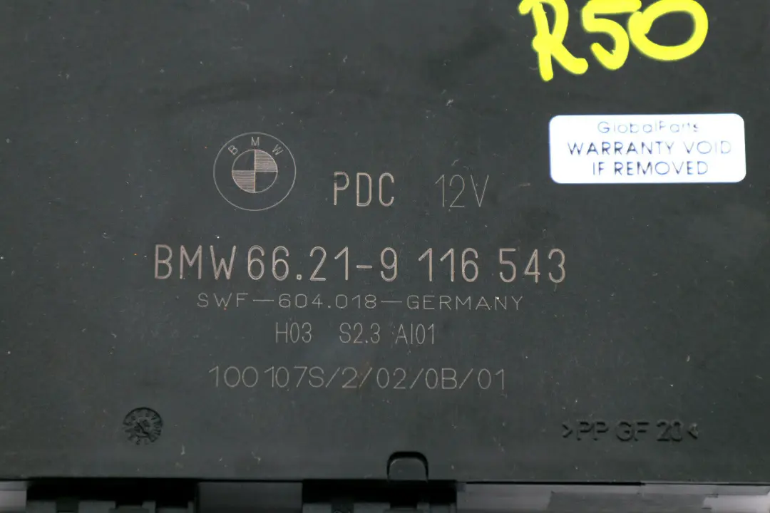 PDC Control Unit BMW E46 Z4 E85 Mini R50 R53 Parking Unit Module to with Part number 9116543 PDC Control Unit BMW E46 Z4 E85 Mini R50 R53 Parking Unit Module - SKU 9116543 - Part number 9116543