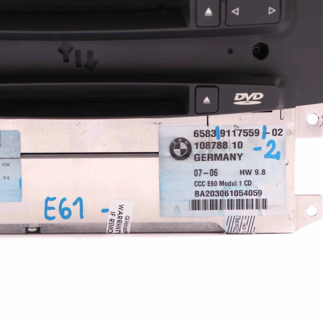 Navigation Head Unit BMW E60 E61 CCC CD Professional Sat Nav Controller to with Part number 9117559 Navigation Head Unit BMW E60 E61 CCC CD Professional Sat Nav Controller - SKU 9117559-2 - Part number 9117559