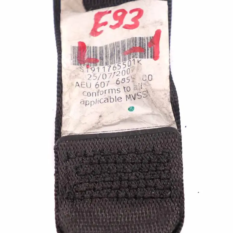 BMW E93 Cabrio Sicherheitsgurt Oberer Sitz hinten links Schwarz - SKU 9117655-1 - Teilenummer 9117655