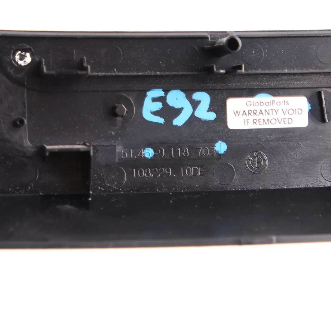 BMW E90 E92 LCI Pannello Cruscotto Radio Anteriore - SKU 9118703 - Numero di parte 9118703
