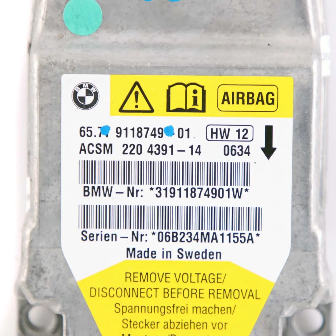 ECU Steuergerät Modul für BMW Z4 E85 E86 Air mit Teilenummer 9118749 BMW Z4 E85 E86 Air ECU Steuergerät Modul - SKU 9118749 - Teilenummer 9118749