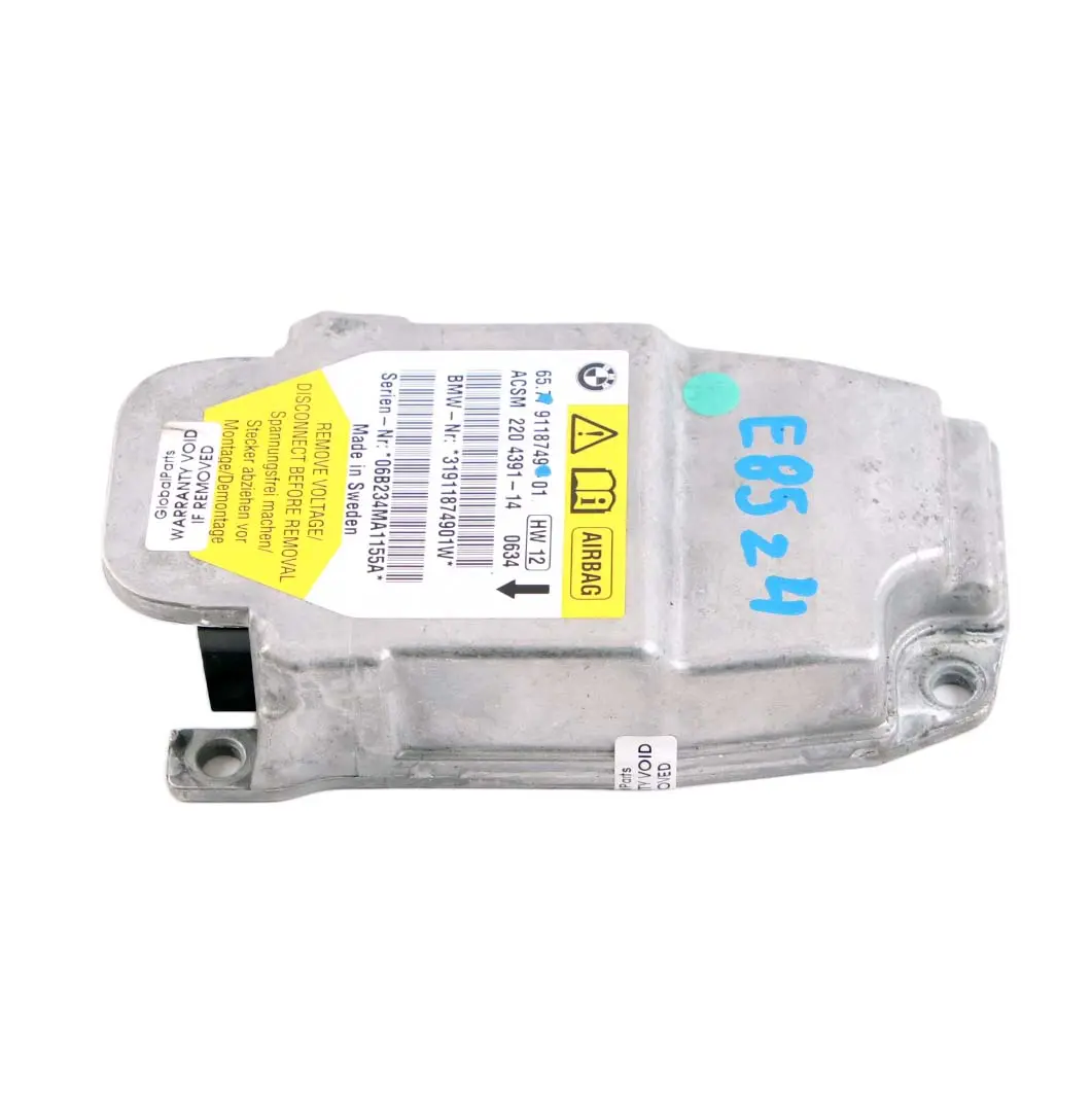 Moduł Poduszek Airbag do BMW Z4 E85 E86 o numerze 9118749 BMW Z4 E85 E86 Moduł Poduszek Airbag - SKU 9118749 - Numer Części 9118749
