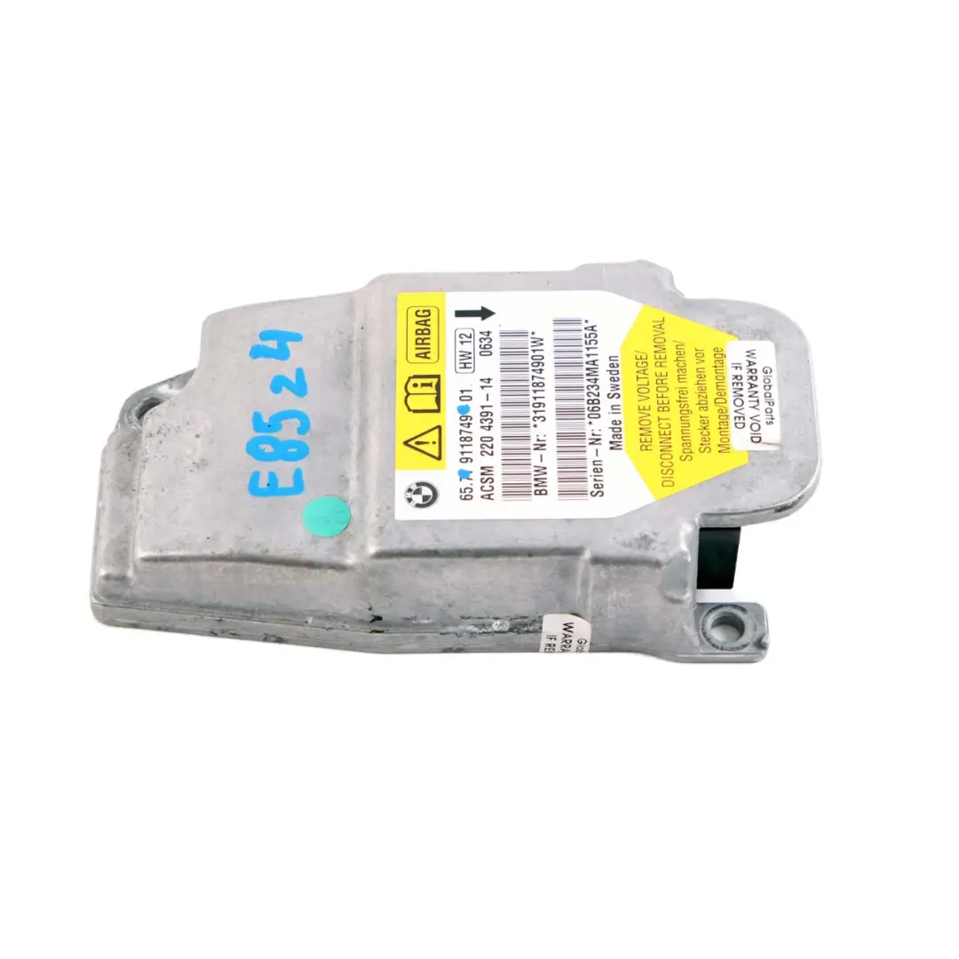 BMW Z4 E85 E86 Moduł Poduszek Airbag - SKU 9118749 - Numer Części 9118749