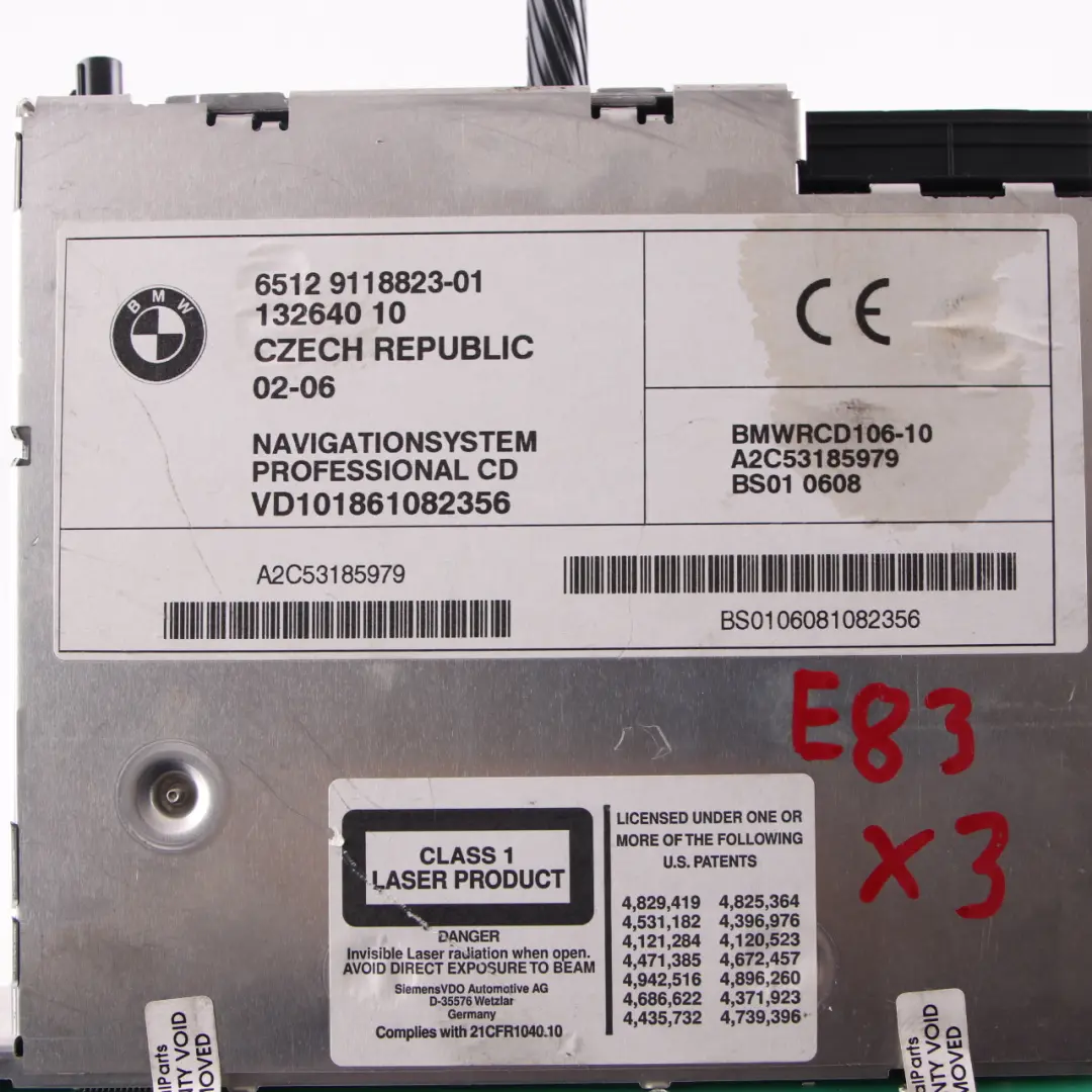 BMW X3 E83 Radio Navigation System CID Bedienteil CD Spieler 6932812 - SKU 9118823 - Teilenummer 9118823