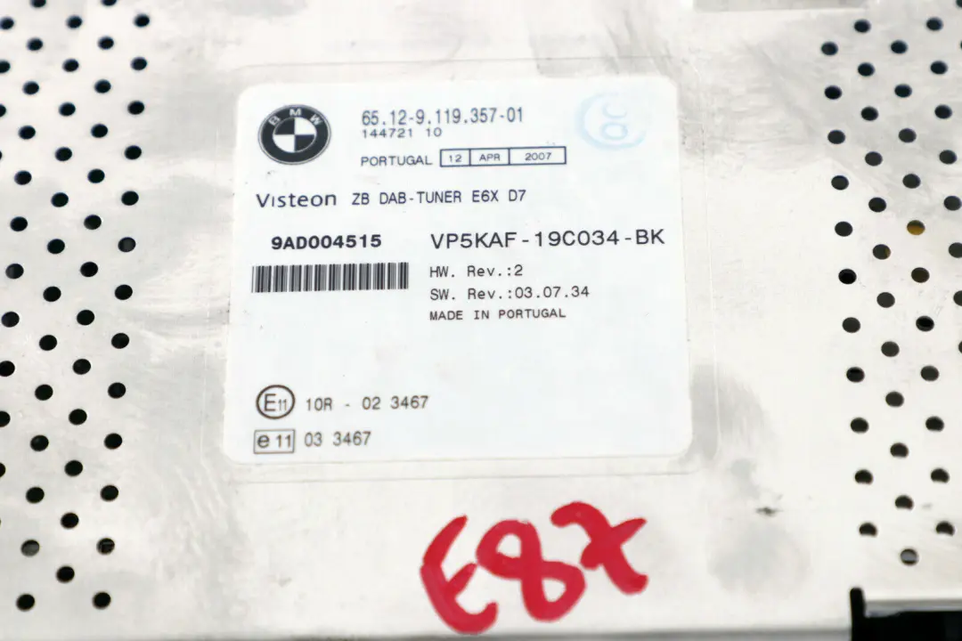 DAB Radio Tuner Module to BMW E60 E61 E63 E81 E87 E90 E91 with Part number 9119355 BMW E60 E61 E63 E81 E87 E90 E91 DAB Radio Tuner Module - SKU 9119355 - Part number 9119355