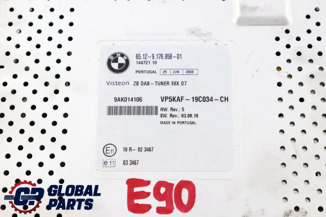 Módulo Sintonizador De Radio DAB para BMW E60 E61 E63 E81 E87 E90 E91 con número de pieza 9119355 BMW E60 E61 E63 E81 E87 E90 E91 Módulo Sintonizador De Radio DAB - SKU 9119355 - Número de pieza 9119355