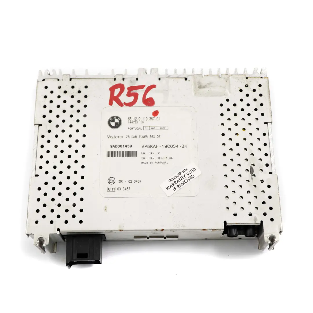 DAB Radio Tuner Modul für BMW 1 3 5 E60 E81 E87 E90 E91 Mini R55 R56 mit Teilenummer 9119357 BMW 1 3 5 E60 E81 E87 E90 E91 Mini R55 R56 DAB Radio Tuner Modul - SKU 9119357 - Teilenummer 9119357