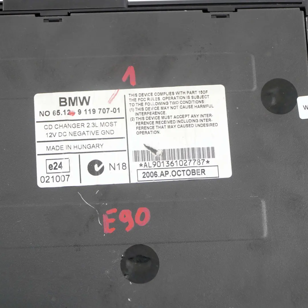 BMW E81 E87 E90 E91 E92 Zmieniarka Płyt CD 9119707 - SKU 9119707-1 - Numer Części 9181326
