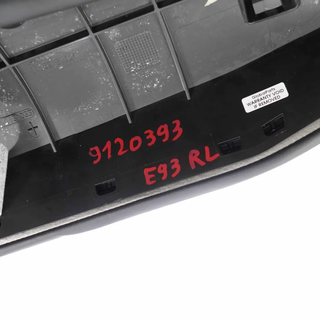 BMW E93 Cabrio Acabado Lateral Asiento Trasero Izquierdo Cuero Negro - SKU 9120393 - Número de pieza 9120393