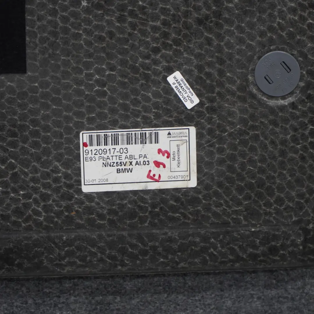 Boot Trunk Luggage Compartment Trim Panel to BMW E93 Convertible with Part number 9120917 BMW E93 Convertible Boot Trunk Luggage Compartment Trim Panel - SKU 9120917 - Part number 9120917