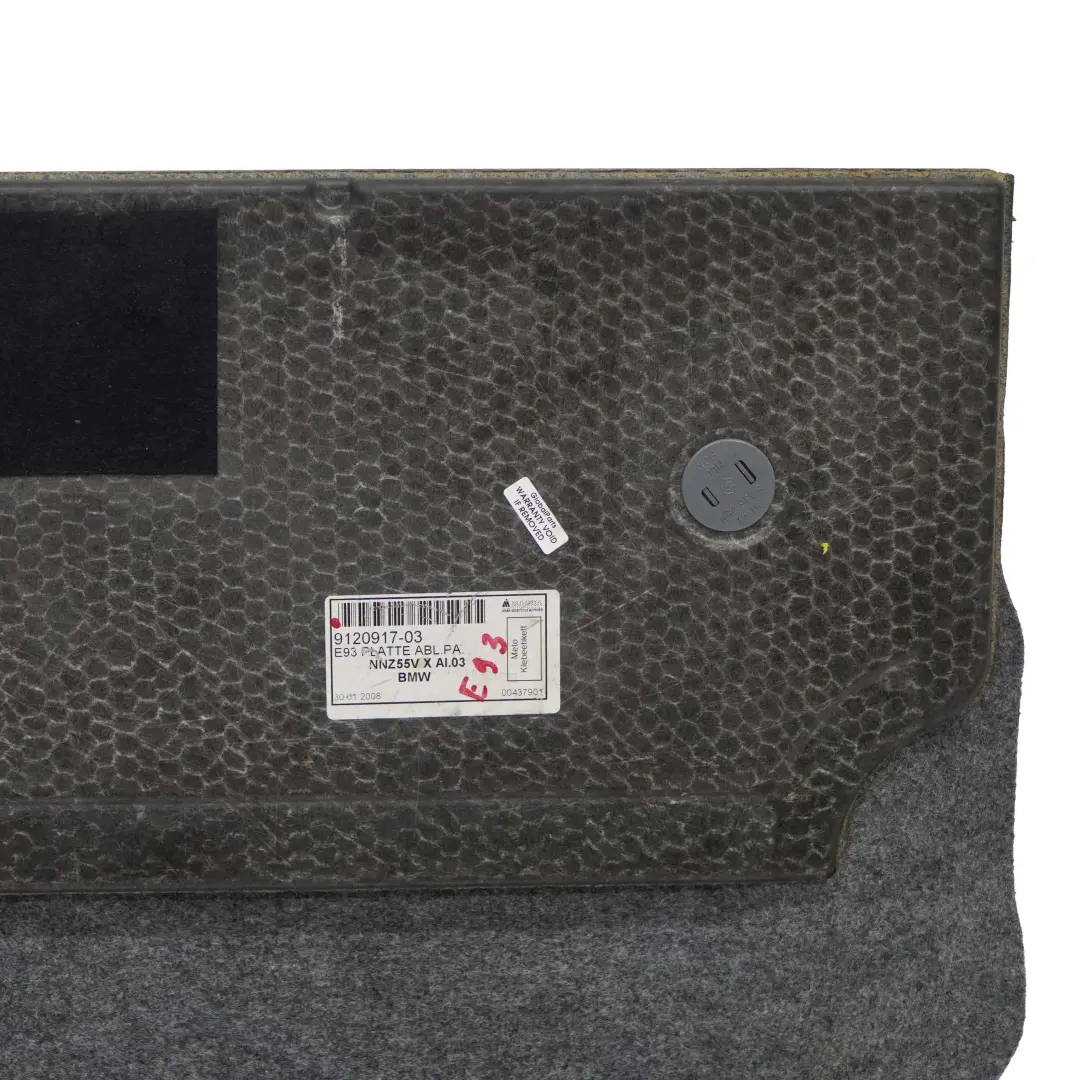 Coffre a bagages Panneau de garniture pour BMW E93 Cabriolet à propos du numéro de pièce 9120917 BMW E93 Cabriolet Coffre a bagages Panneau de garniture - SKU 9120917 - Numéro de pièce 9120917