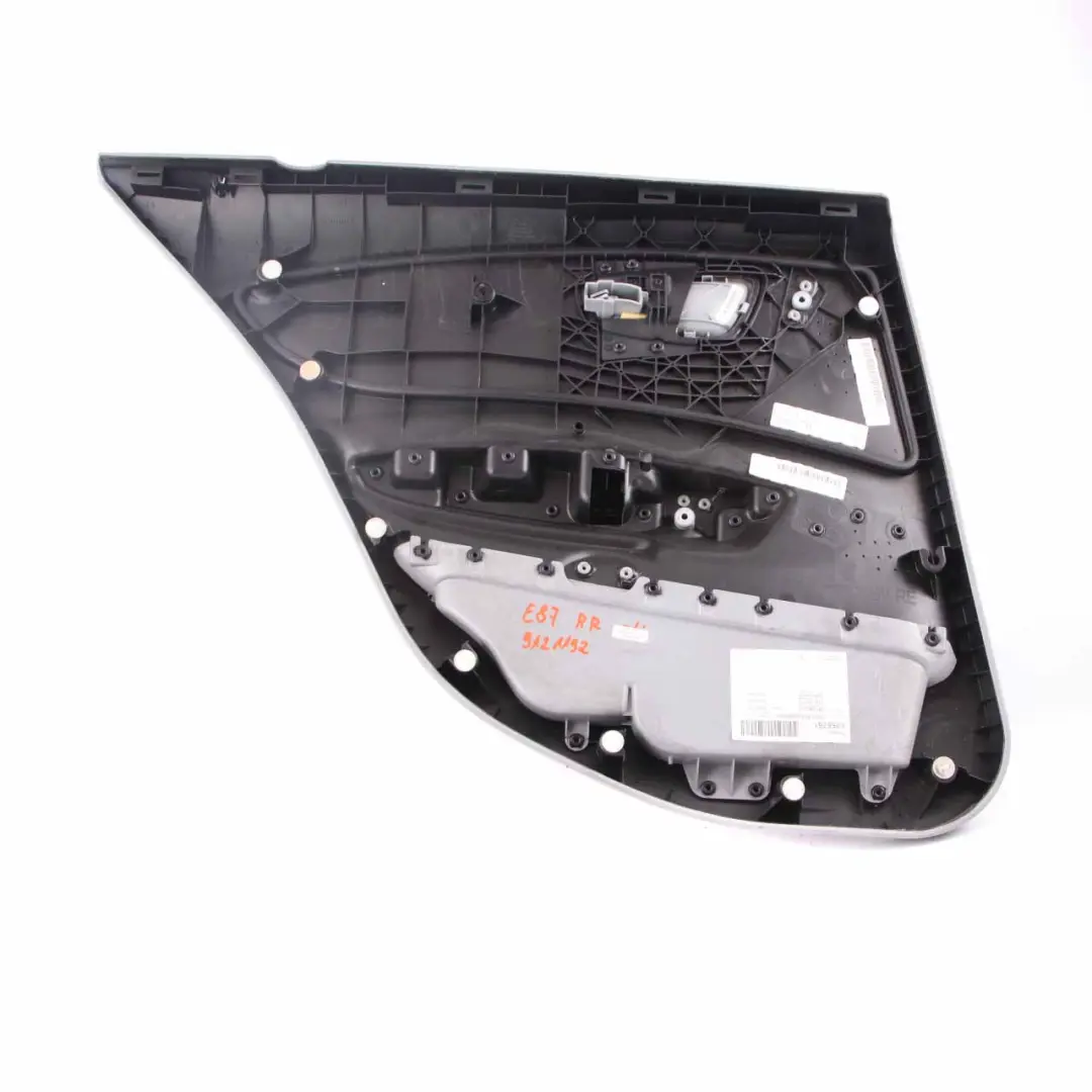 BMW E87 LCI Door Card Rear Right O/S Trim Panel Fabric Elektra Alaska Grey - SKU 9121192 - Part number 9121192