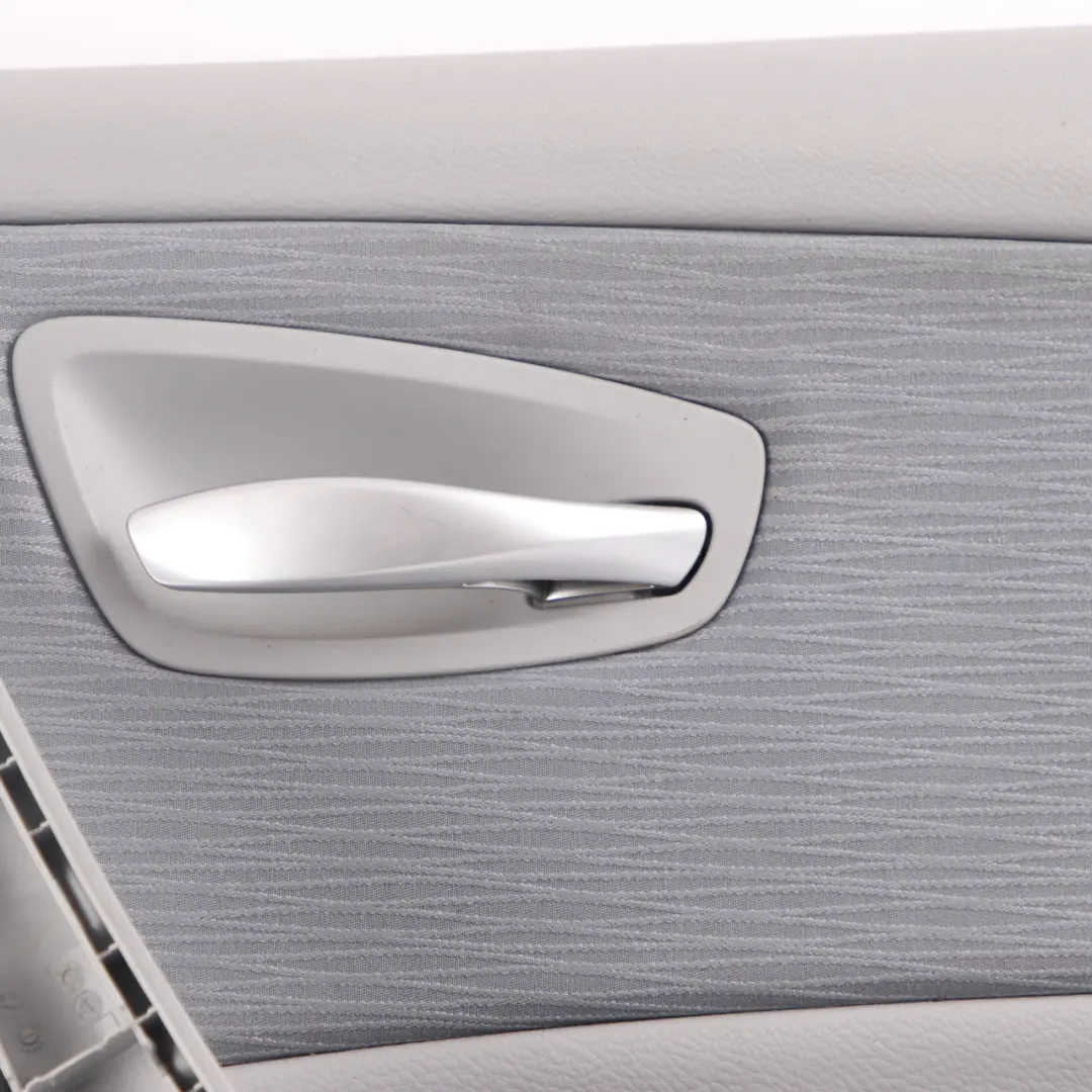 Door Card Rear Right O/S Trim Panel Fabric Elektra Alaska Grey to BMW E87 LCI with Part number 9121192 BMW E87 LCI Door Card Rear Right O/S Trim Panel Fabric Elektra Alaska Grey - SKU 9121192 - Part number 9121192