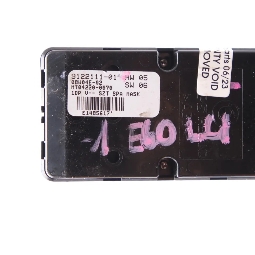 Bouton de commande de lève-vitre électrique conducteur pour BMW E60 E61 LCI à propos du numéro de pièce 9122111 BMW E60 E61 LCI Bouton de commande de lève-vitre électrique conducteur - SKU 9122111-1 - Numéro de pièce 9122111