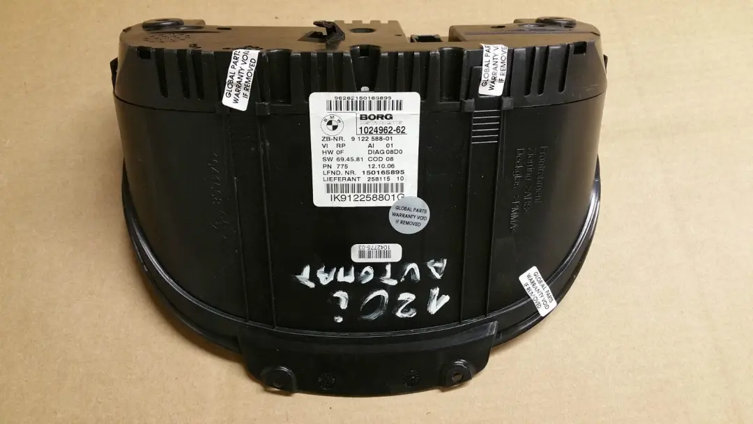 BMW 1 SERIES E81 E82 E87 E88 Petrol Cluster Speedo Clocks Automatic - SKU 9122588 - Part number 62109122588