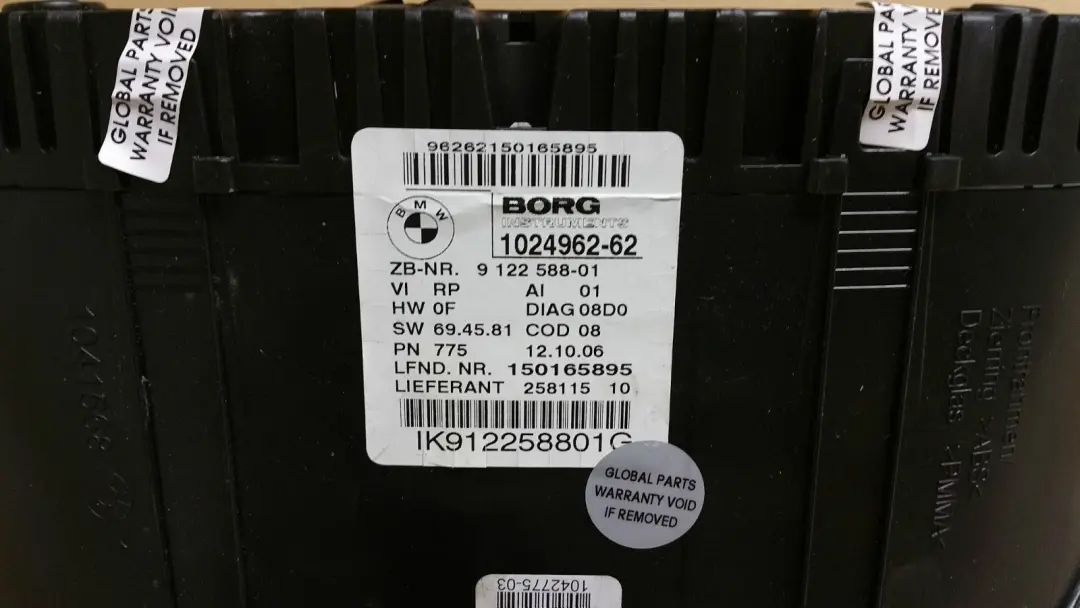 BMW 1 SERIES E81 E82 E87 E88 Petrol Cluster Speedo Clocks Automatic - SKU 9122588 - Part number 62109122588