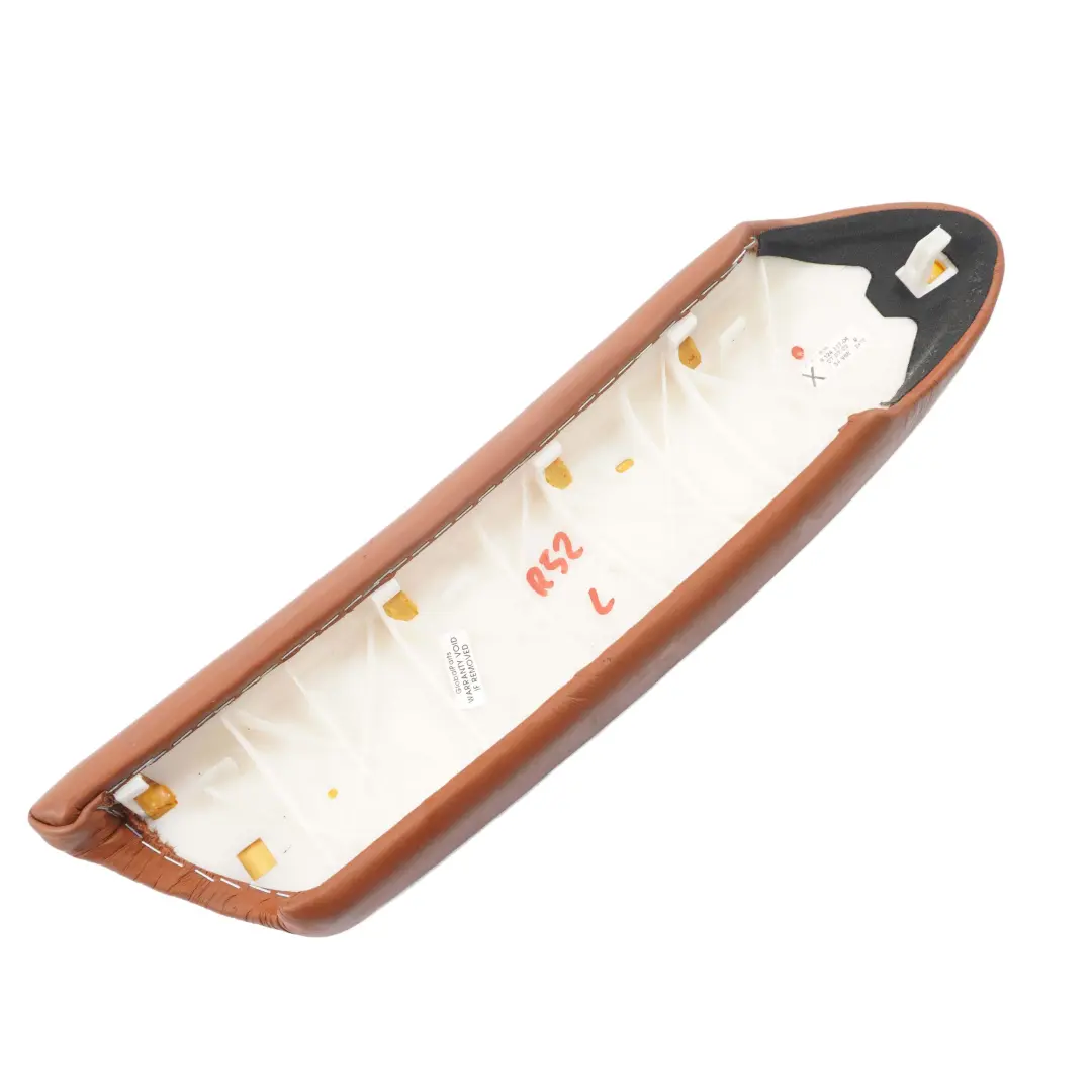 Armrest Door Cover Left Panel N/S Leather Malt Brown to Mini R52 Cabrio with Part number 9124117 Mini R52 Cabrio Armrest Door Cover Left Panel N/S Leather Malt Brown - SKU 9124117 - Part number 9124117