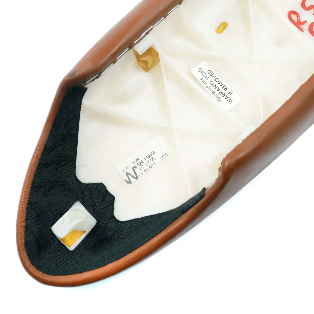 Bracciolo Pelle Destra Malt Marrone Malzbraun per Mini R52 Cabrio con numero di parte 9124118 Mini R52 Cabrio Bracciolo Pelle Destra Malt Marrone Malzbraun - SKU 9124118 - Numero di parte 9124118