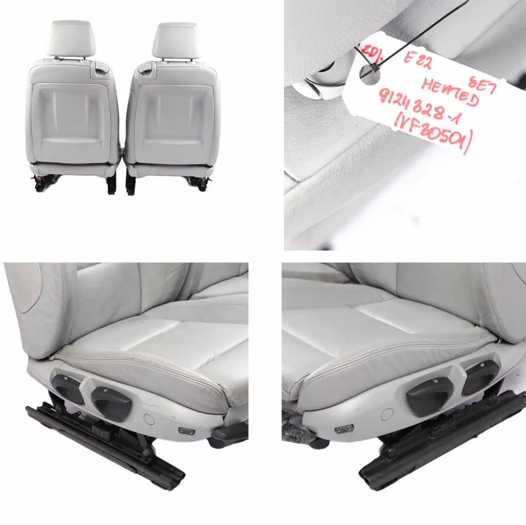 Seats BMW E82 Coupe Heated Grey Leather Seat Front Rear Seat Door Cards to Sport with Part number 9124328 Sport Seats BMW E82 Coupe Heated Grey Leather Seat Front Rear Seat Door Cards - SKU 9124328-1 - Part number 9124328