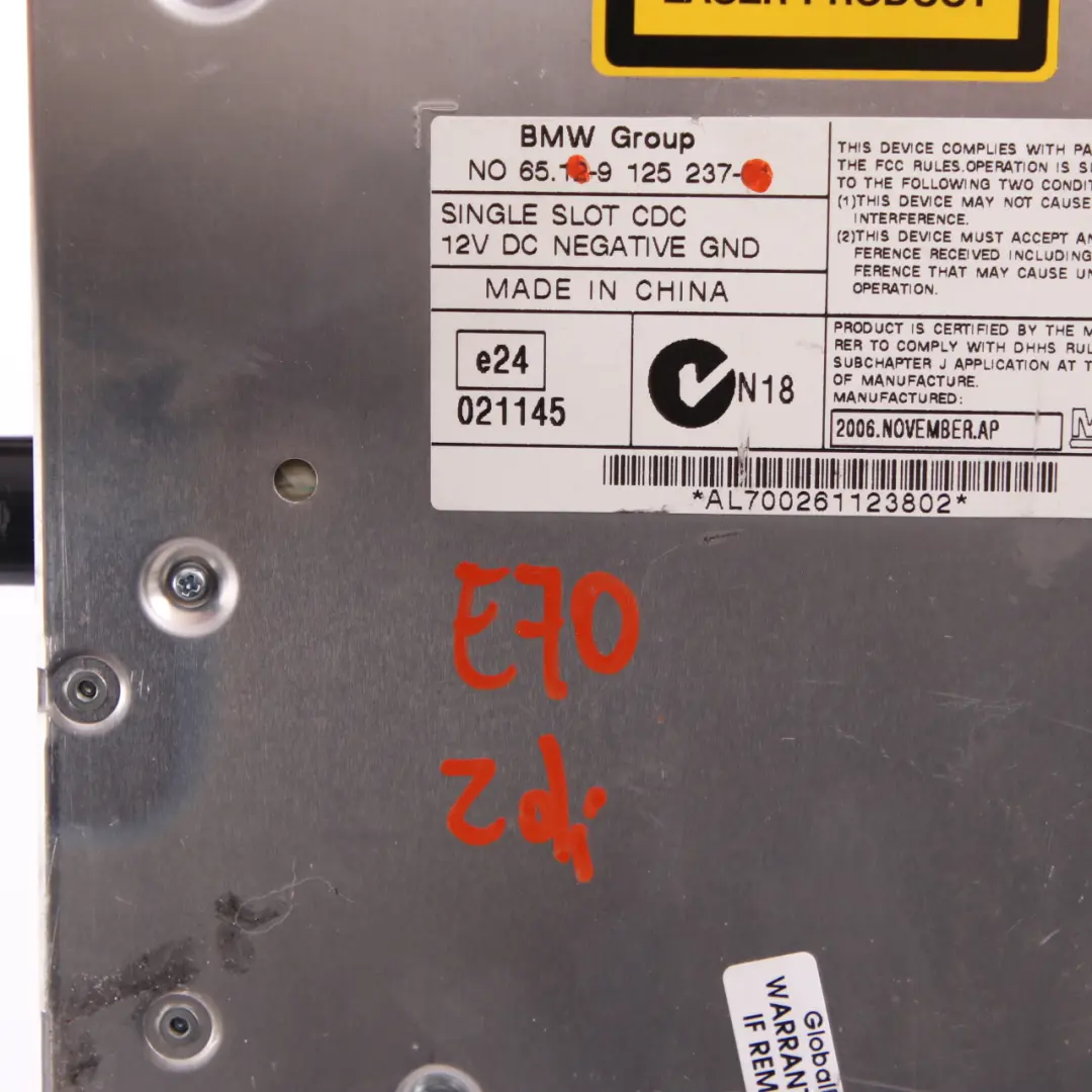  Caricatore CD BMW X5 E70 X6 E71 Mini R55 R56 R57 6 Disc Changer Unit - SKU 9125237 - Numero di parte 9125237
