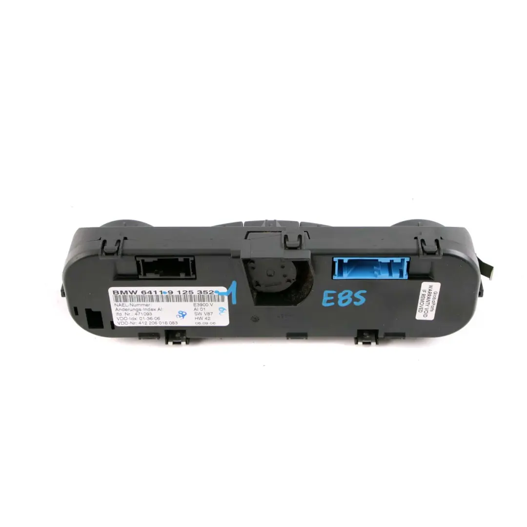 BMW Z4 Series E85 Roadster Automatic A/C Air Conditioning Control 9125352 - SKU 9125352-1 - Part number 7891040