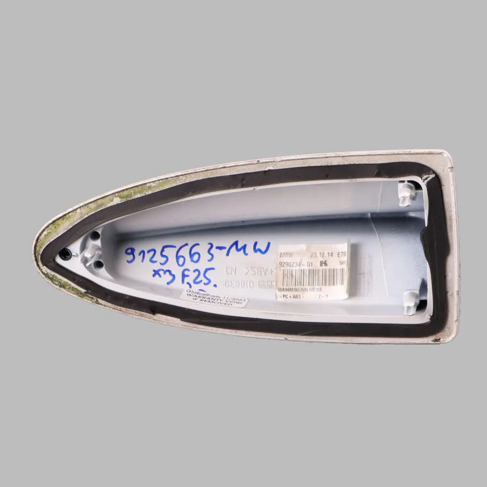 BMW X3 F25 Roof Antenna Shark Empty Housing Cap Cover Mineral White - A96 - SKU 9125663-MW - Part number 9125663