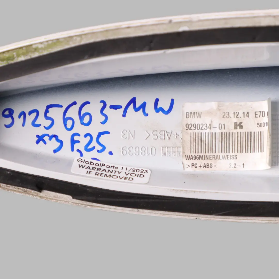BMW X3 F25 Roof Antenna Shark Empty Housing Cap Cover Mineral White - A96 - SKU 9125663-MW - Part number 9125663