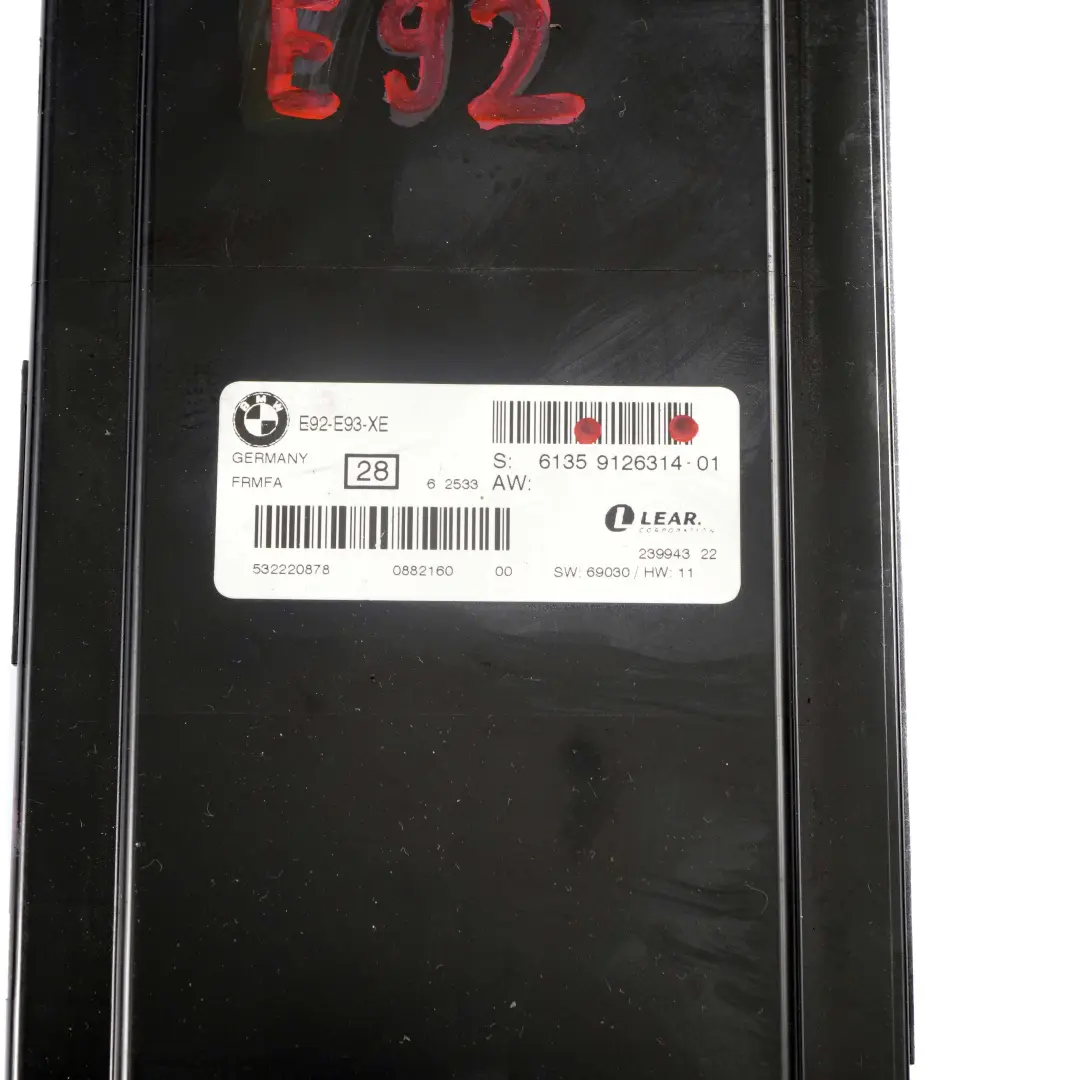 Footwell Luz Modulo Unidad De Control ECU FRMFA para BMW E92 Xenon con número de pieza 61359126314 BMW E92 Xenon Footwell Luz Modulo Unidad De Control ECU FRMFA - SKU 9126314 - Número de pieza 61359126314