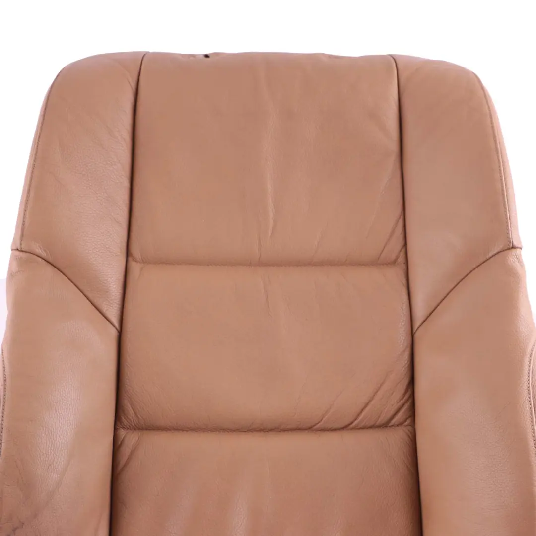 BMW 5 E60 E61 1 Front Sport Seat Backrest Leather Cover Panel Natural Brown - SKU 9126327-1 - Part number 9126327