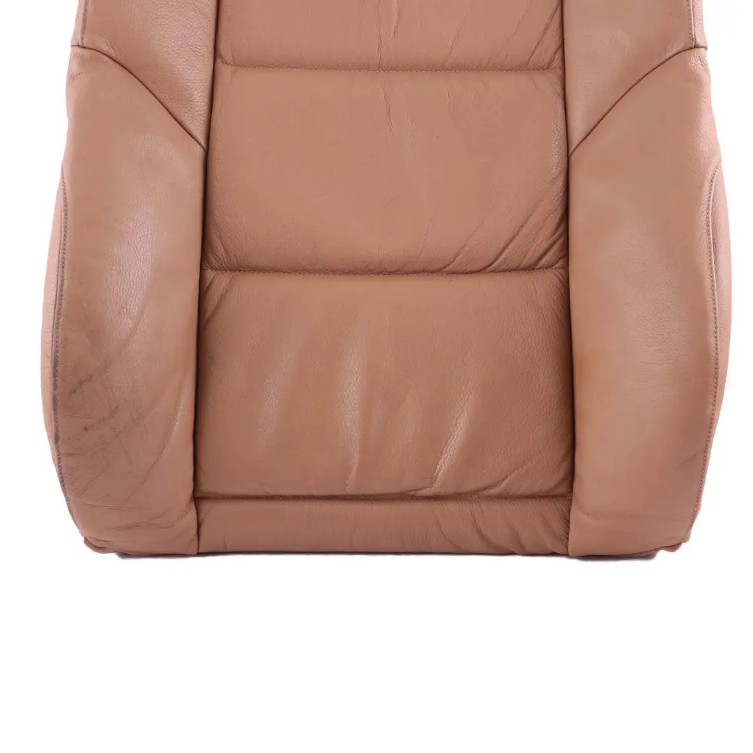 BMW 5 E60 E61 1 Front Sport Seat Backrest Leather Cover Panel Natural Brown - SKU 9126327-1 - Part number 9126327