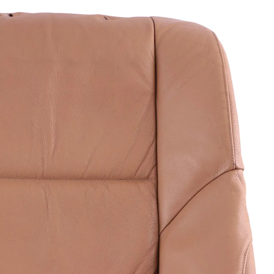 BMW 5 E60 E61 1 Front Sport Seat Backrest Leather Cover Panel Natural Brown - SKU 9126327-1 - Part number 9126327