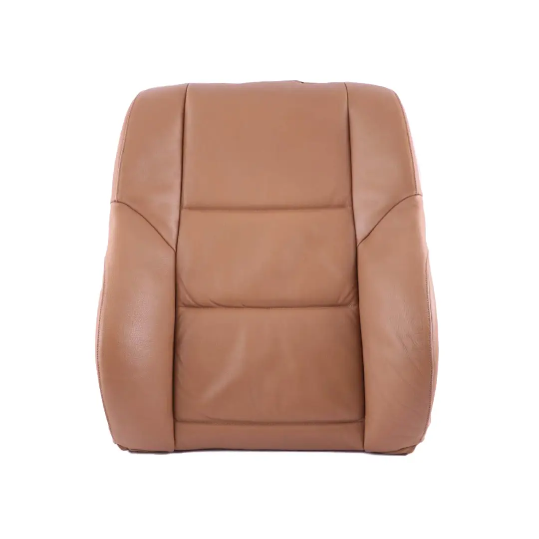 BMW 5 E60 E61 Front Sport Seat Backrest Leather Cover Panel Natural Brown - SKU 9126327 - Part number 9126327