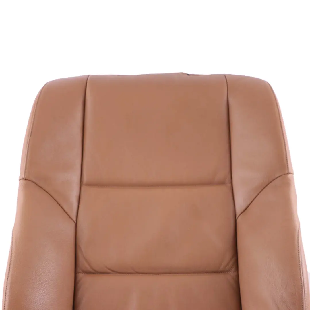 BMW 5 E60 E61 Front Sport Seat Backrest Leather Cover Panel Natural Brown - SKU 9126327 - Part number 9126327