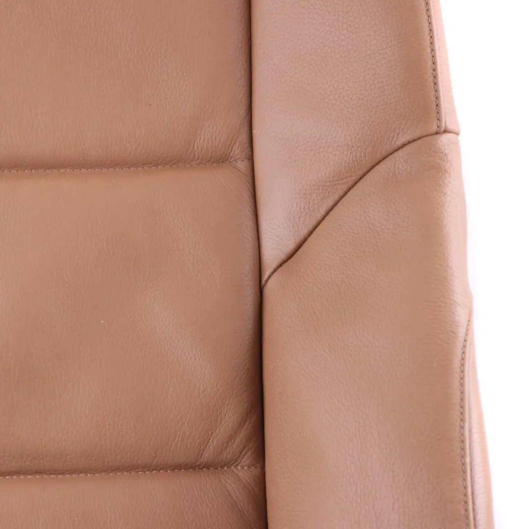 BMW 5 E60 E61 Front Sport Seat Backrest Leather Cover Panel Natural Brown - SKU 9126327 - Part number 9126327