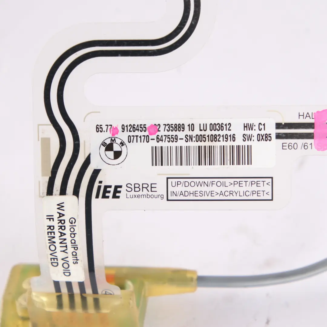  Belegung Matte BMW E60 E61 LCI Vordersitz Airbag Sensor Steuergerät - SKU 9126455 - Teilenummer 9126455