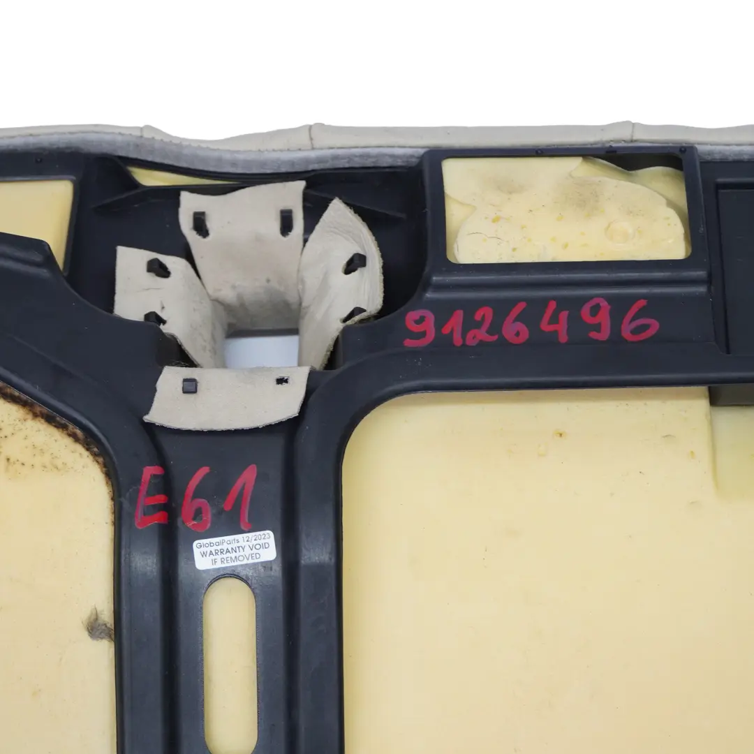 Interior Rear Seat Couch Bench Base Cream Beige Leather to BMW E61 Touring with Part number 9126496 BMW E61 Touring Interior Rear Seat Couch Bench Base Cream Beige Leather - SKU 9126496 - Part number 9126496