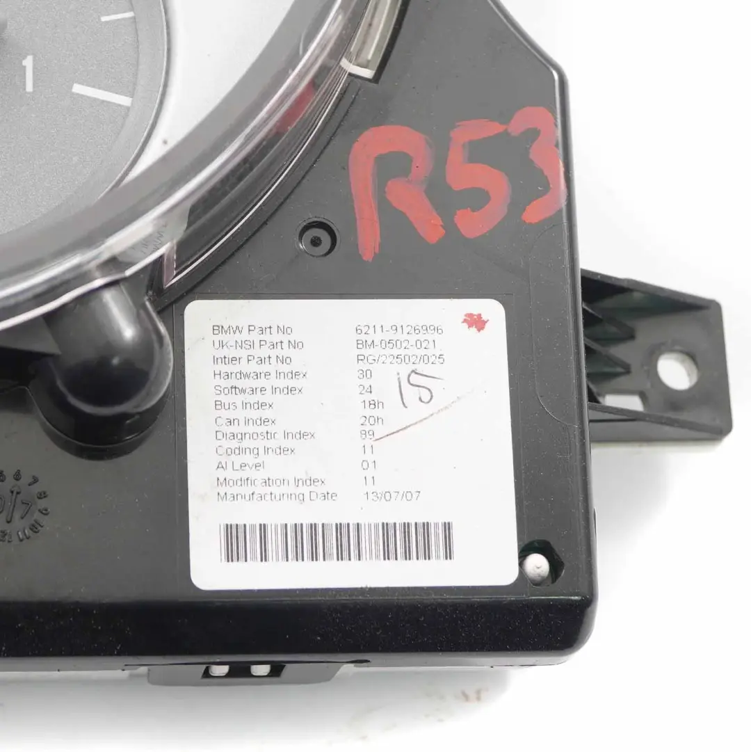 Zestaw Wskaźników Chrono do Mini Cooper One R50 R53 o numerze 9126996 Mini Cooper One R50 R53 Zestaw Wskaźników Chrono - SKU 9126996 - Numer Części 9126996