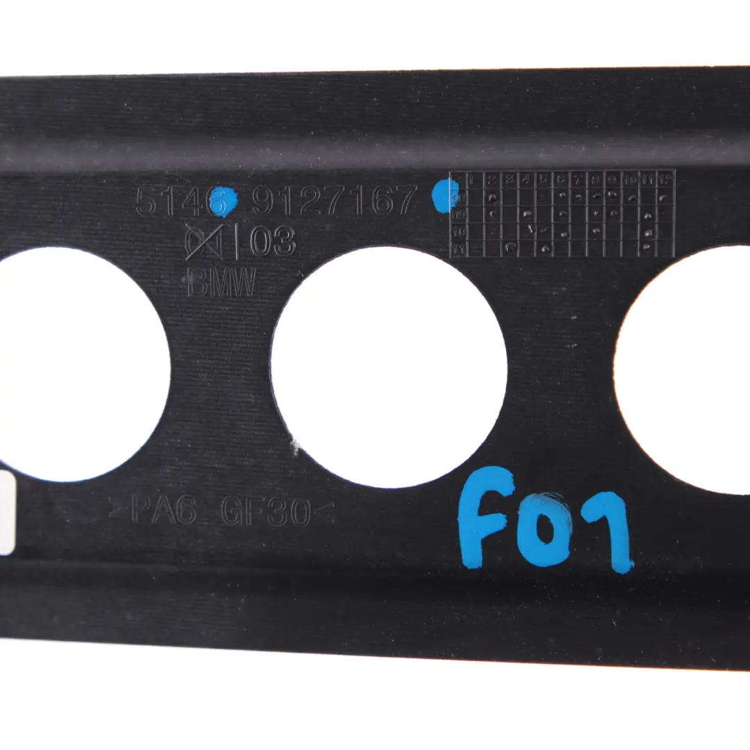 Parcel Shelf Holder BMW F01 Rear Right O/S Compartment Shelf Mount to with Part number 9127167 Parcel Shelf Holder BMW F01 Rear Right O/S Compartment Shelf Mount - SKU 9127167 - Part number 9127167