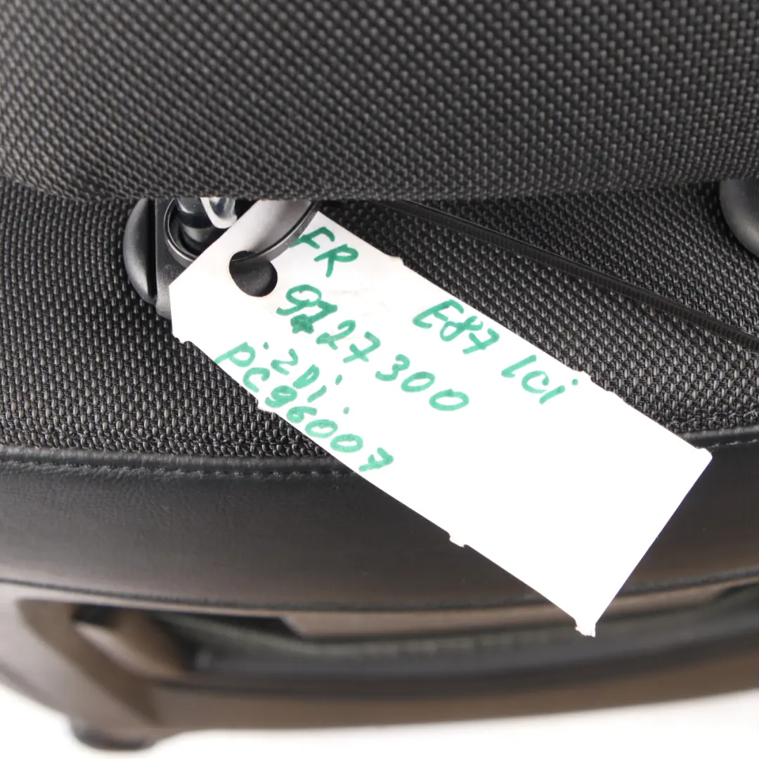 Front Right O/S Seat Fabric / Leather Pearlpoint / Anthracite to BMW E87 LCI Sport with Part number 9127300 BMW E87 LCI Sport Front Right O/S Seat Fabric / Leather Pearlpoint / Anthracite - SKU 9127300 - Part number 9127300