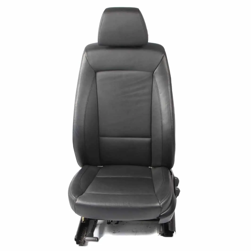 BMW E87 LCI Asiento Interior Negro Cuero Delantero Izquierdo