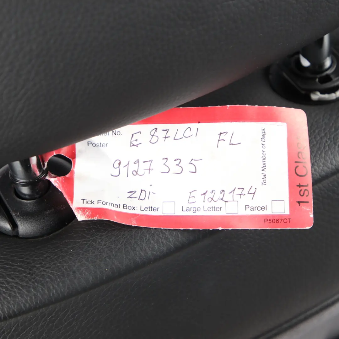 BMW 1 er E87 LCI Bezug Lehne Schwarz Leder Vorne Links Sitz - SKU 9127335 - Teilenummer 9127335