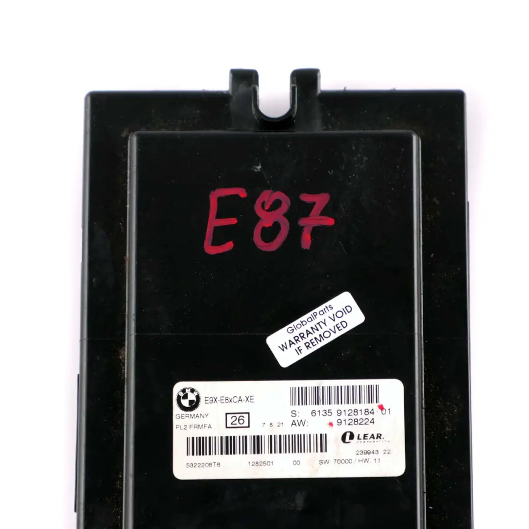 Footwell Light Module Control Unit ECU PL2 FRMFA to BMW 1 Series E87 Xenon with Part number 9128184 BMW 1 Series E87 Xenon Footwell Light Module Control Unit ECU PL2 FRMFA - SKU 9128184-1 - Part number 9128184