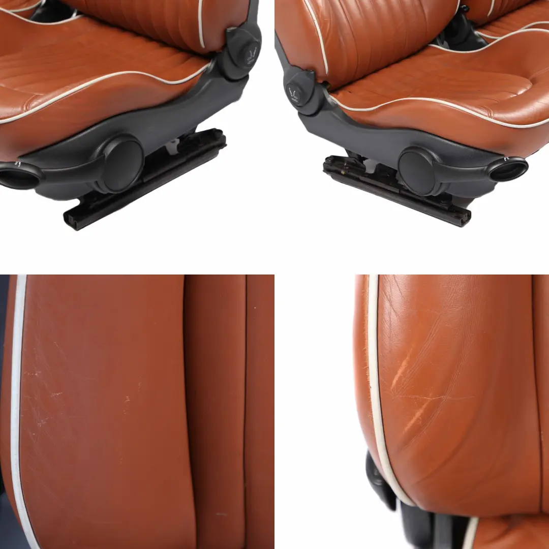  Seats Mini Cooper R52 Sport Malt Brown Leather English Front Rear Seat Sidewalk - SKU 9128200 - Part number 9128200