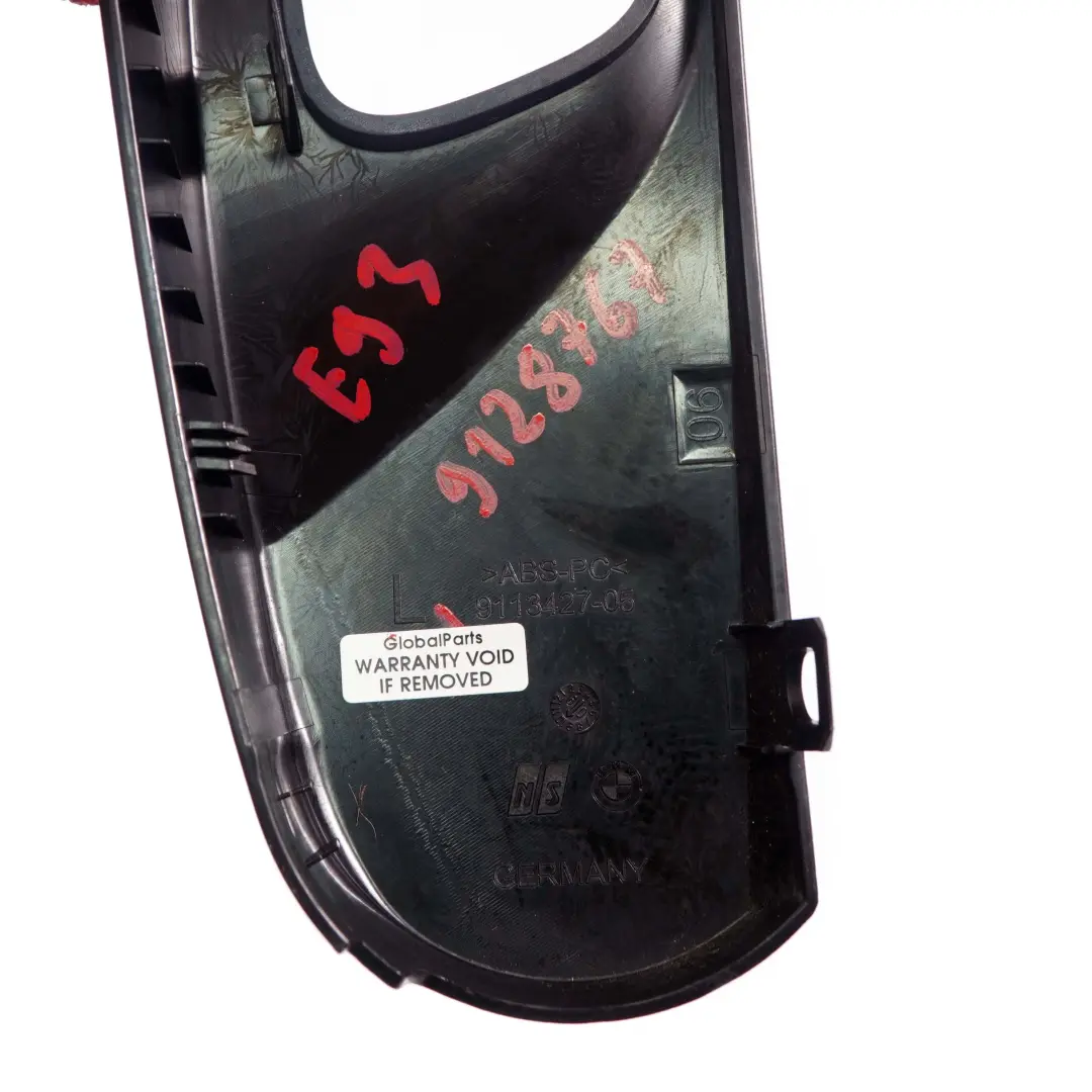 BMW E93 Cabrio Vordersitz Links Innen Blende Abdeckung Schwarz 9113427 - SKU 9128767 - Teilenummer 9128767