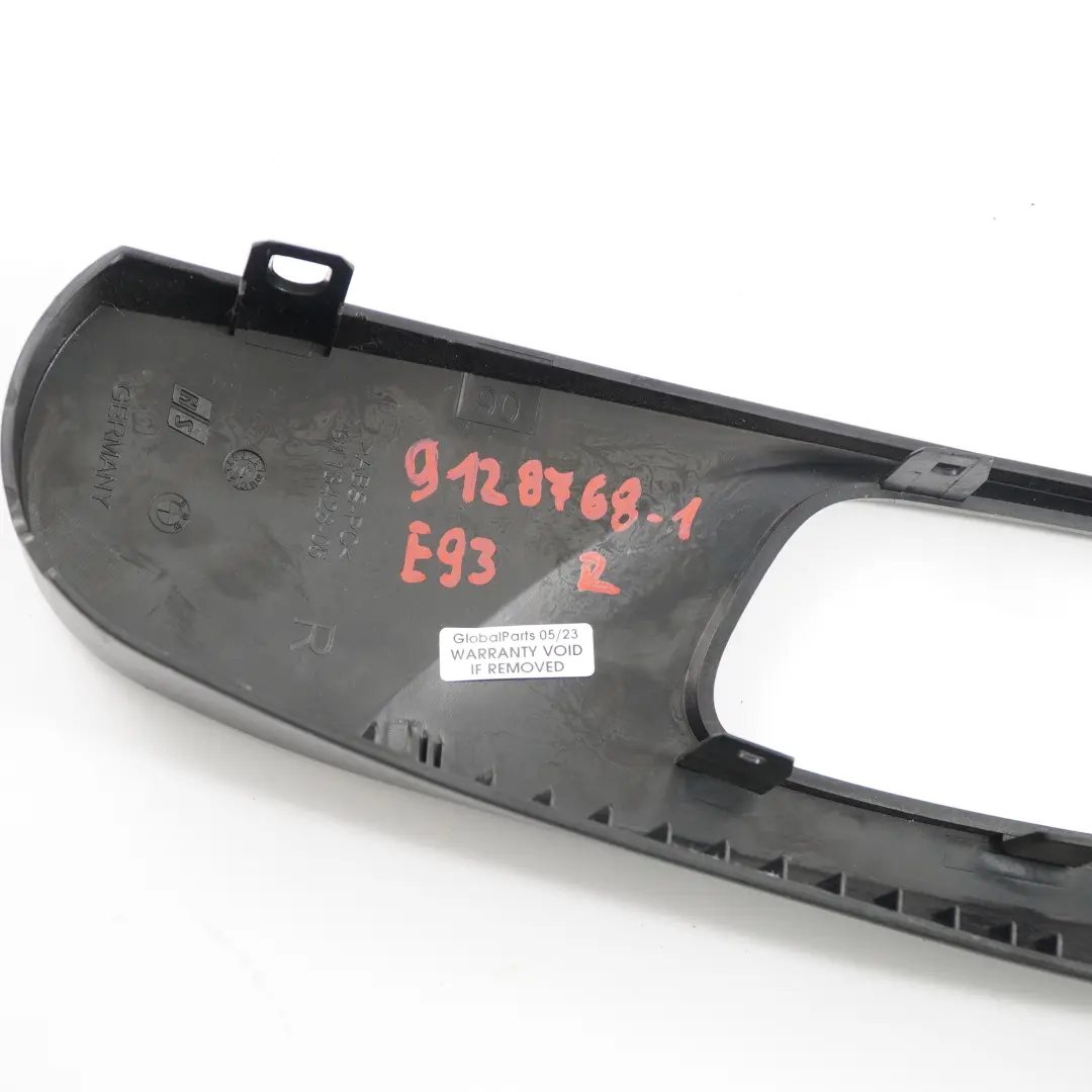 BMW E93 Osłona Obudowa Fotela Prawy Przód Czarna - SKU 9128768-2 - Numer Części 9128768